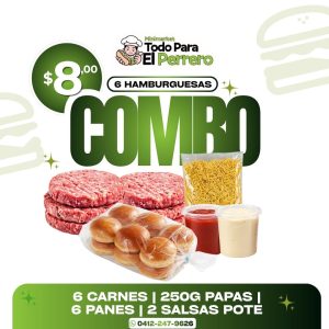 Combo 6 Hamburguesas $8