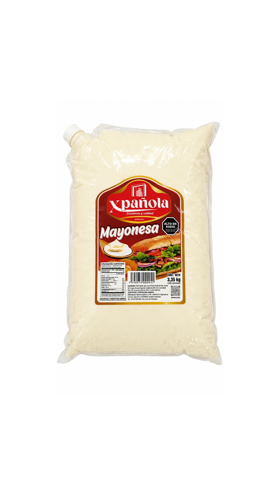 Xpañola Base Mayonesa 3.35 kg - Todo Para El Perrero